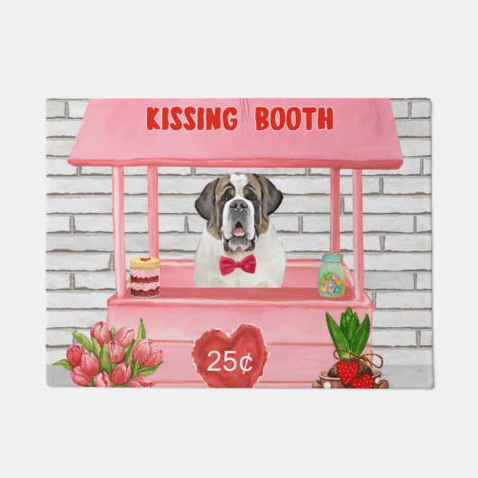 Paillasson Saint Bernard Chien Saint Valentin Booth de baiser (Devant)