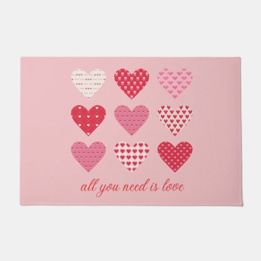 Paillasson Saint-Valentin 2023 Coeurs doux (Devant)