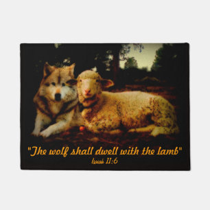 Paillasson Sainte Bible, le loup et l'agneau, 11:6 d'Isaïe