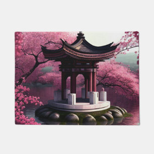 Paillasson Sakura Cherry Blossom Garden Shrine Pond Japonais