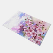 Paillasson Sakura rose sur la peinture Arrière - plan (Incliné)