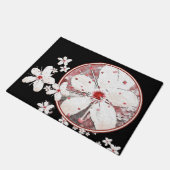 Paillasson Sakura rouge et blanc cerisier fleur asiatique flo (Incliné)