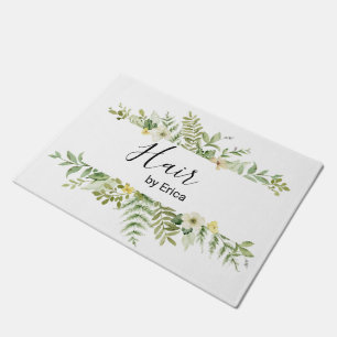 Paillasson Salon de feuillage vert aquarelle 