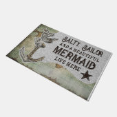 Paillasson Salty Sailor And A Beautiful Mermaid Live Here (Incliné)