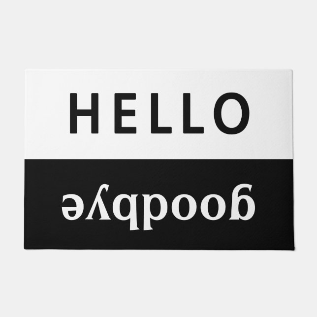 Paillasson salut adieu noir et blanc (Devant)