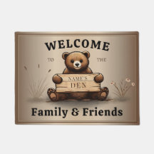 Salutation d'ours avec plaque nominative personnal