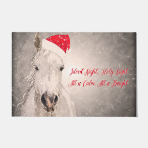 Paillasson Salutations de vacances de cheval de Noël