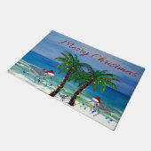 Paillasson Sanders père Noël aux palmiers de Noël (Incliné)