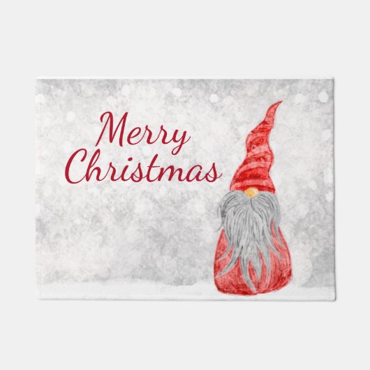 Paillasson Santa Claus Gnome sur terrain neigeux (Devant)