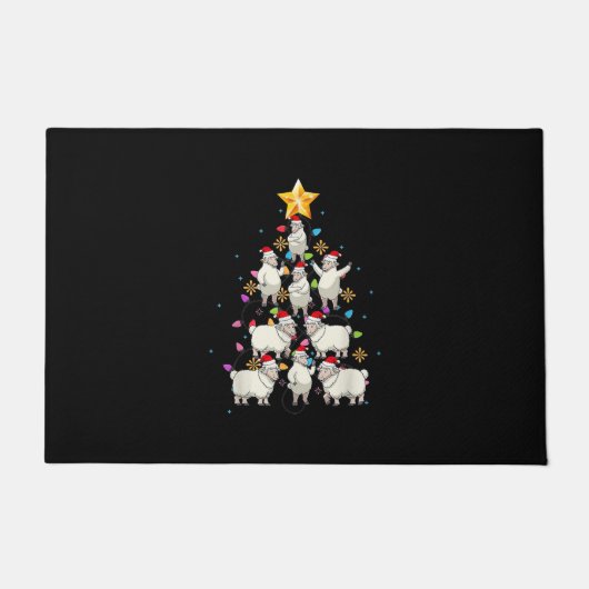 Paillasson Santa Sheep Christmas Tree Lights Funny Sheep Veni (Devant)