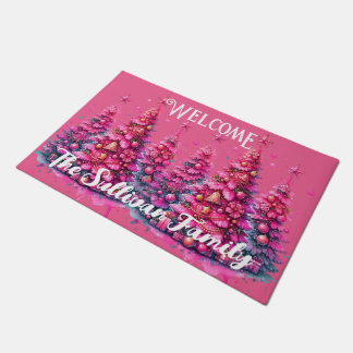 Paillasson Sapin de Noël Rose Tendance Esthétique Prépa Fémin