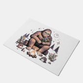Paillasson Sasquatch tenant des fleurs (Incliné)