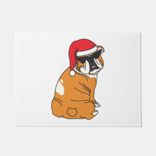 Paillasson Sassy Bulldog à Santa Hat