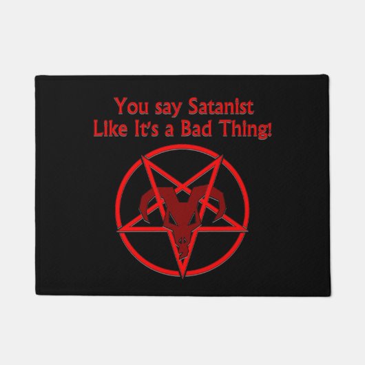 Paillasson Satanist Bad Thing Dark Humour Chèvre Pentacle (Devant)