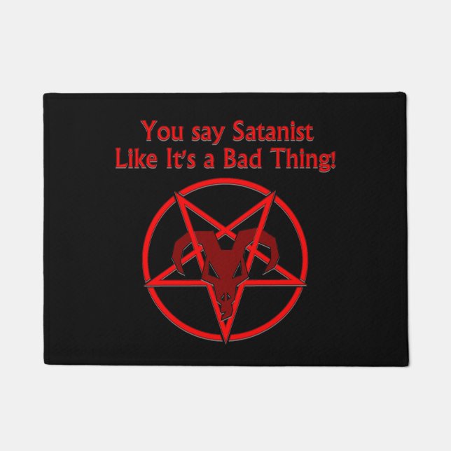 Paillasson Satanist Bad Thing Dark Humour Chèvre Pentacle (Devant)