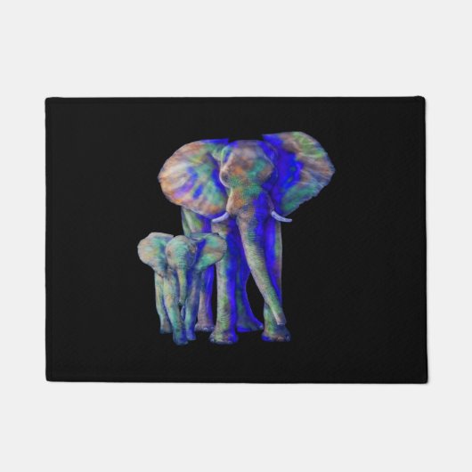 Paillasson Sauvez les éléphants, la mère et le bébé Amoureux (Devant)