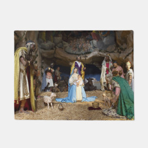 Paillasson Scène de la Nativité de Noël antique