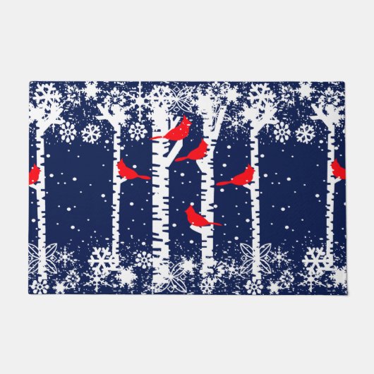 Paillasson Scène du cardinal d'hiver (Devant)