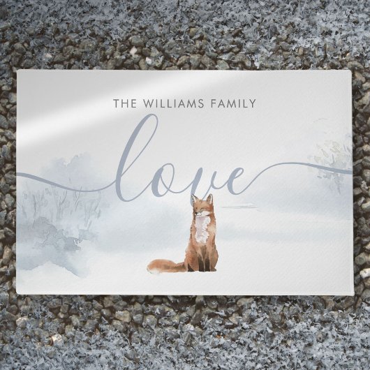 Paillasson Scène forestière hivernale renard