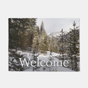 Paillasson Scene hivernale de montagne neige au Montana