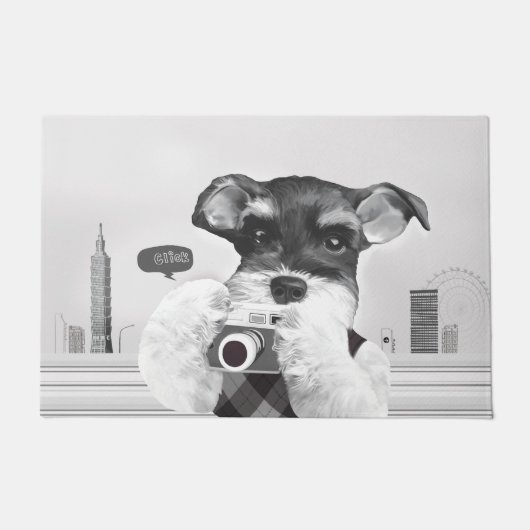 Paillasson Schnauzer avec caméra (Devant)