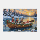 Paillasson Schnauzer Christmas Boat Holiday (Devant)
