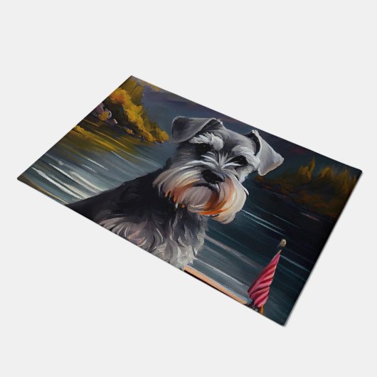 Paillasson Schnauzer sur une pédale : une aventure Pittoresqu (Incliné)