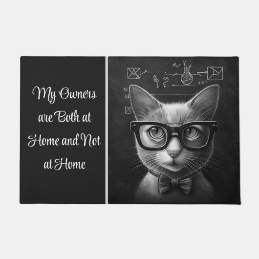Paillasson Schrödinger's Cat Mes propriétaires sont chez eux (Devant)