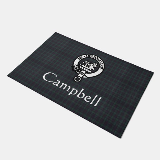 Paillasson Scottish Campbell Crest Badge & Tartan (Incliné)