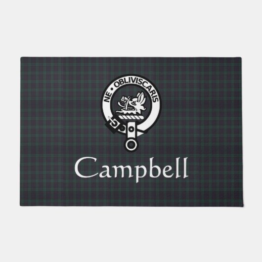 Paillasson Scottish Campbell Crest Badge & Tartan (Devant)