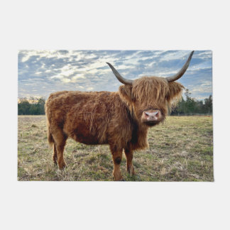 Paillasson Scottish Highland Cow Portrait Farmhouse