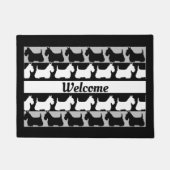 Paillasson Scottish Terrier chien noir/gris/blanc, rayures (Devant)