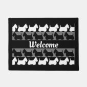 Paillasson Scottish Terrier chien noir/gris/blanc, rayures Do (Devant)
