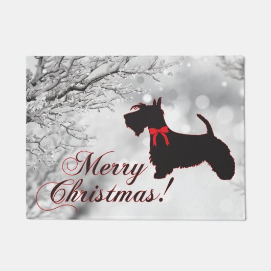 Paillasson Scottish Terrier Joyeux Noël (Devant)