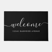 Paillasson Script de calligraphie moderne Bienvenue Adresse d (Devant)