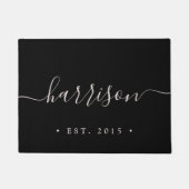 Paillasson Script manuel | Nom de famille personnalisé (Devant)