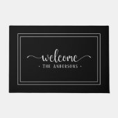 Paillasson Script moderne Black & White Welcome Famille/entre (Devant)