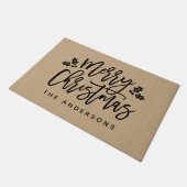 Paillasson Script moderne Joyeux Noël personnalisé (Incliné)