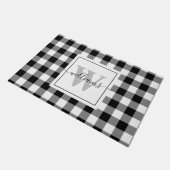 Paillasson Script Monogramme personnalisé Buffle noir plaqué (Incliné)