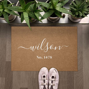 Paillasson Script Nom de famille Numéro de maison Personnalis