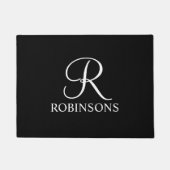 Paillasson Script personnalisé Nom de famille et monogramme (Devant)