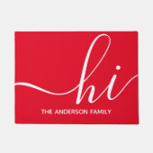 Paillasson Script rouge personnalisé Hi (Devant)