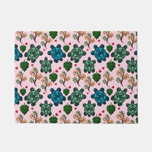 Paillasson Sea Turtle Lover Gift, Cute Turtle Pattern, Marine (Devant)