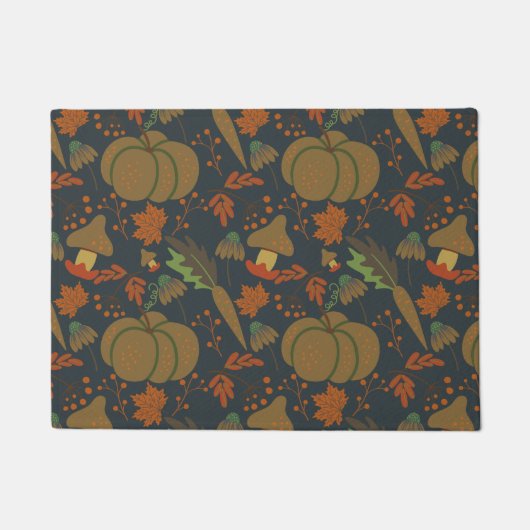 Paillasson Seamless pattern Pumpkin & carrot dark background (Devant)