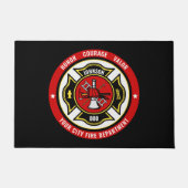 Paillasson Secourt de pompier AJOUTER LE NOM Insigne du servi (Devant)
