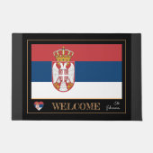 Paillasson Serbe house mat & Serbe Drapeau sports / Bienvenue (Devant)