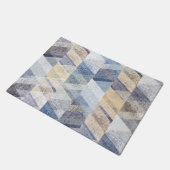Paillasson serviettes en zigzag beige bleu clair texturé (Incliné)