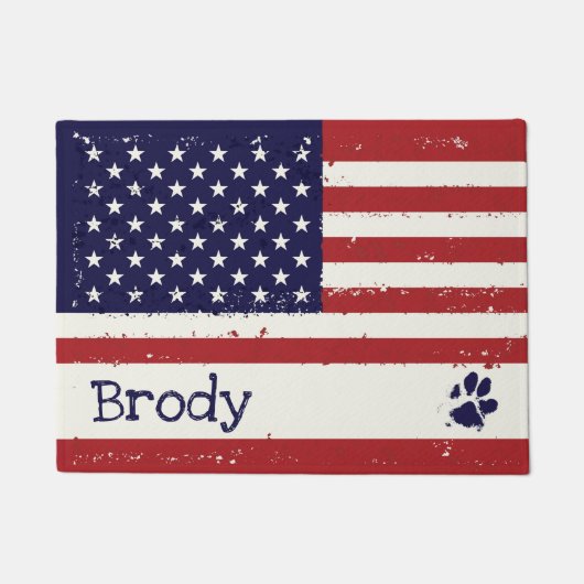 Paillasson Set de table de chien patriotique - Drapeau améric (Devant)