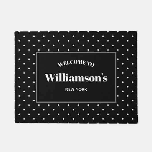 Paillasson Shabby Chic Pois design personnalisé (Devant)