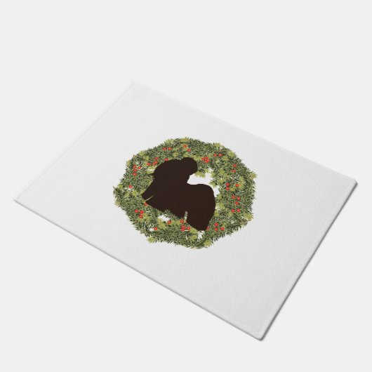 Paillasson Shadow Silhouette Shih Tzu dans une couronne (Incliné)